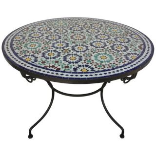 Handmade Moroccan Mosaic Table 110 - Vibrant colors, intricate design