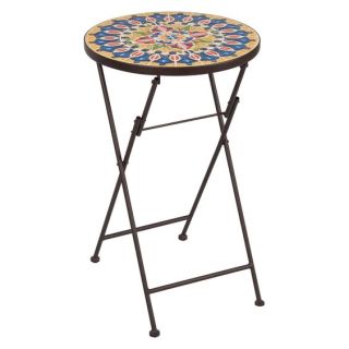 Moroccan Mosaic Bistro Table - Handcrafted Geometric Tile Design