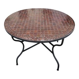 Handmade Reclaimed Glazed Tile Mosaic Table from Morocco