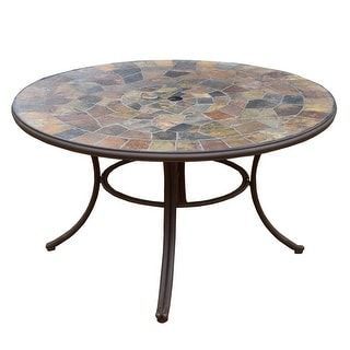 Moroccan Mosaic Bistro Side Table with Geometric Designs
