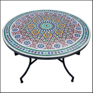 Moroccan Mosaic Table - Handcrafted Indoor/Outdoor Furniture