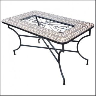 Handcrafted Moroccan Mosaic Bistro Table with Iron Base