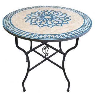 Moroccan Mosaic Table with Iron Base - Exquisite Handcrafted Artistry