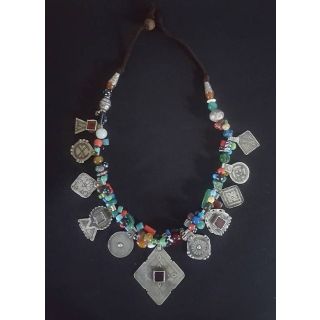 Moroccan Tuareg Berber Geometric Necklace - Handcrafted Artistry Combining Heritage and Elegance