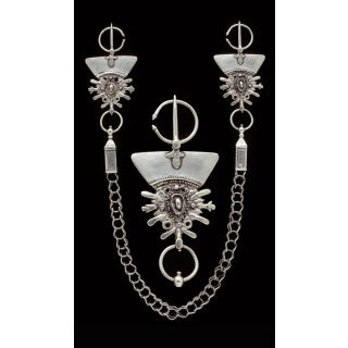 Moroccan Berber Geometric Necklace - Handcrafted Statement Jewelry