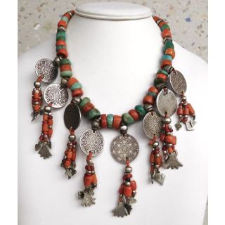 Moroccan Tuareg Berber Geometric Necklace - Handcrafted Cultural Beauty