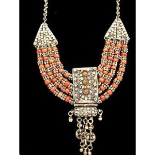 Moroccan Tuareg Berber Geometric Necklace - Handcrafted Ethnic Charm