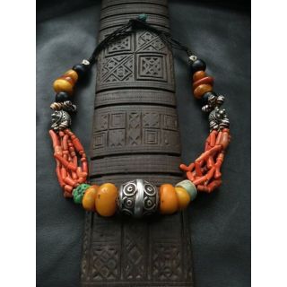 Exquisite Moroccan Berber Necklace with Tuareg Geometric Designs