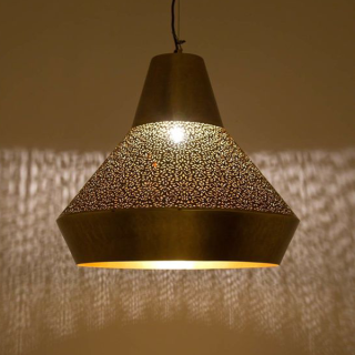 Gold Circle Moroccan Pendant Lamps - Handmade Elegance for Indoor & Outdoor Settings