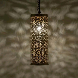 Handcrafted Moroccan Pendant Lamp - Vintage Cylinder Design