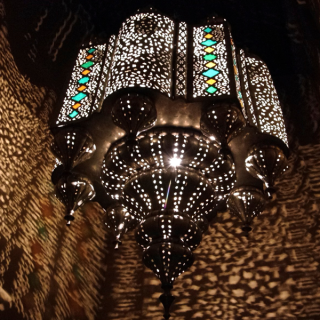 Moroccan Metal Pendant Lamp - Handcrafted Vintage Elegance