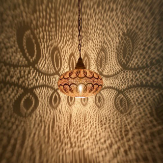 Moroccan Handmade Metal Pendant Lamp for Vintage Ambiance
