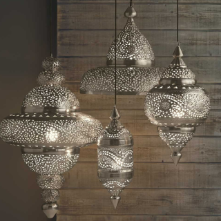 Handcrafted Grey Moroccan Pendant Lamp