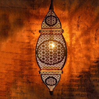 Dark Brass Moroccan Pendant Lamp - Handmade Elegance for Indoor & Outdoor Settings