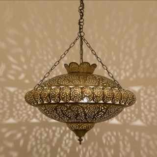 Copper Metal Moroccan Pendant Lamp - Handmade Vintage Lighting