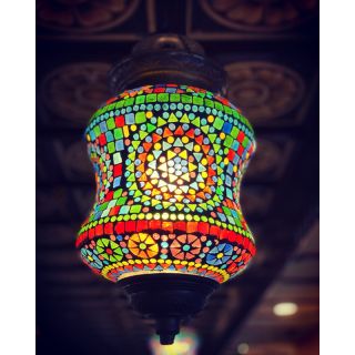 Handmade Multicolored Moroccan Pendant Lamp - Premium Bronze Crafted-Elegant Vintage Design