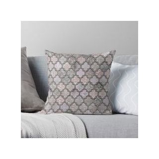 Gray Moroccan Handwoven Throw Pillow - Custom Dimensions & Zipper Design