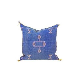 Handmade Moroccan Cactus Silk Pillow - Vibrant Colors & Traditional Weaving