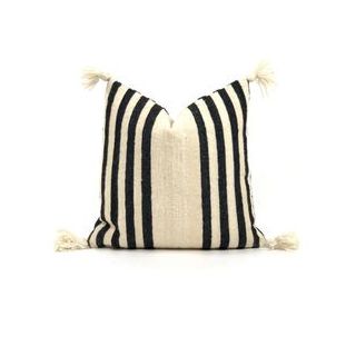 Handwoven Black & White Moroccan Striped Pillows