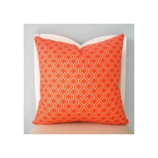 Moroccan Handwoven Berber Throw Pillows with Orange Mini Quaterfoil Print