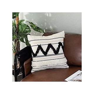 Black & White Zigzag Morrocan Throw Pillows - Handmade Berber Artisans