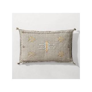 Immerse Yourself in Luxury with Handwoven Moroccan Silk Cactus Sabra Pillow