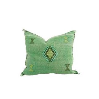 Handmade Moroccan Throw Pillow - Green Sabra Beauty