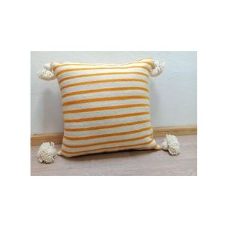 Orange and White Striped Moroccan Pillows 314 - Handmade Accent Pillow for Home Décor