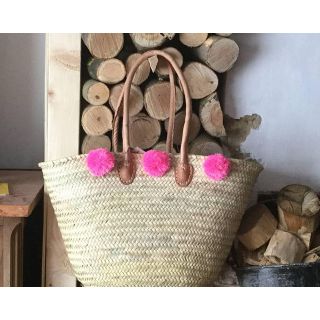 Handcrafted Moroccan Pom Pom Baskets for Storage and Style