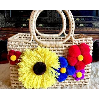 Moroccan Handmade Pom Pom Baskets - Ethical Eco-Friendly Storage & Beach Totes