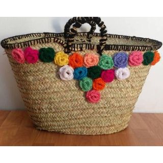 Moroccan Handmade Pom Pom Baskets - Eco-Friendly & Stylish