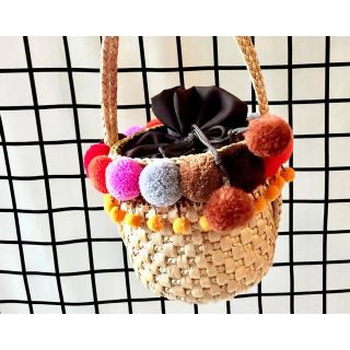 Colorful Moroccan Eco-Friendly Pom Pom Basket