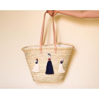Moroccan Pom Pom Handwoven Baskets - Stylish & Eco-Friendly