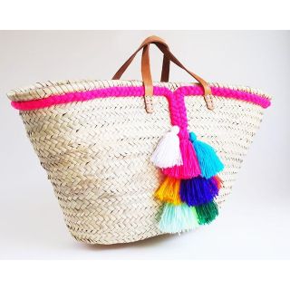 Handmade Moroccan Berber Pom Pom Baskets - Eco-Friendly Storage