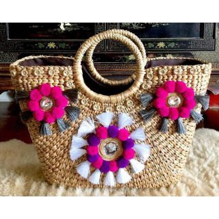 Moroccan Handmade Pom Pom Baskets - Eco-Friendly & Stylish