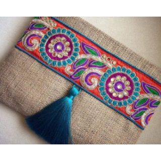 Handmade Moroccan Straw Clutch - Eco-Friendly Berber Woven Bag