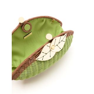 Pastel Green Moroccan Straw Clutch - Handmade Eco-Friendly Bag