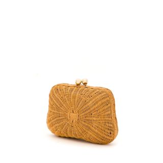 Eco-Chic Moroccan Straw Clutch, Custom Dimensions