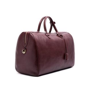 Burgundy Moroccan Leather Travel Bag - Handcrafted for Style & Durability