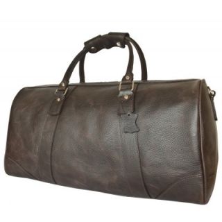 Elegant Dark Brown Moroccan Leather Travel Bag