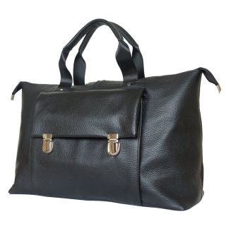 Black Moroccan Leather Travel Bag | Large Compartment, Inner Pockets | Handcrafted Luxury for Business, Camping | Men & Women