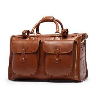 Exquisite Dark Tan Moroccan Leather Travel Bag - Premium Quality Durable Handcrafted Bag for Men and Women