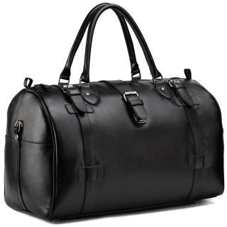 Premium Moroccan Leather Travel Bag | Stylish Black Handmade Design