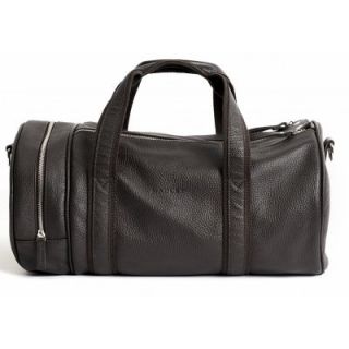 Stylish Dark Brown Leather Travel Bag with Compartments