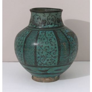 Vintage Majolica Moroccan Pottery Vase | Exquisite Hand-Painted Decor