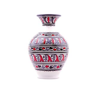 Crimson Red Ceramic Moroccan Vase | Handmade & Customizable