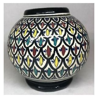 Handcrafted Moroccan Vase with Traditional Hand-Painted Motifs