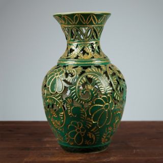 Green Moroccan Handcrafted Vase - TAHANNOUT