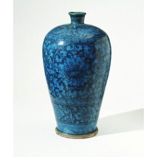 Traditional Moroccan Saffi Blue Handcrafted Vase