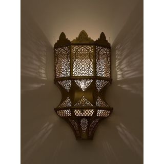 Moroccan Silver Handcrafted Wall Lamp - Elegant Indoor and Outdoor Lighting